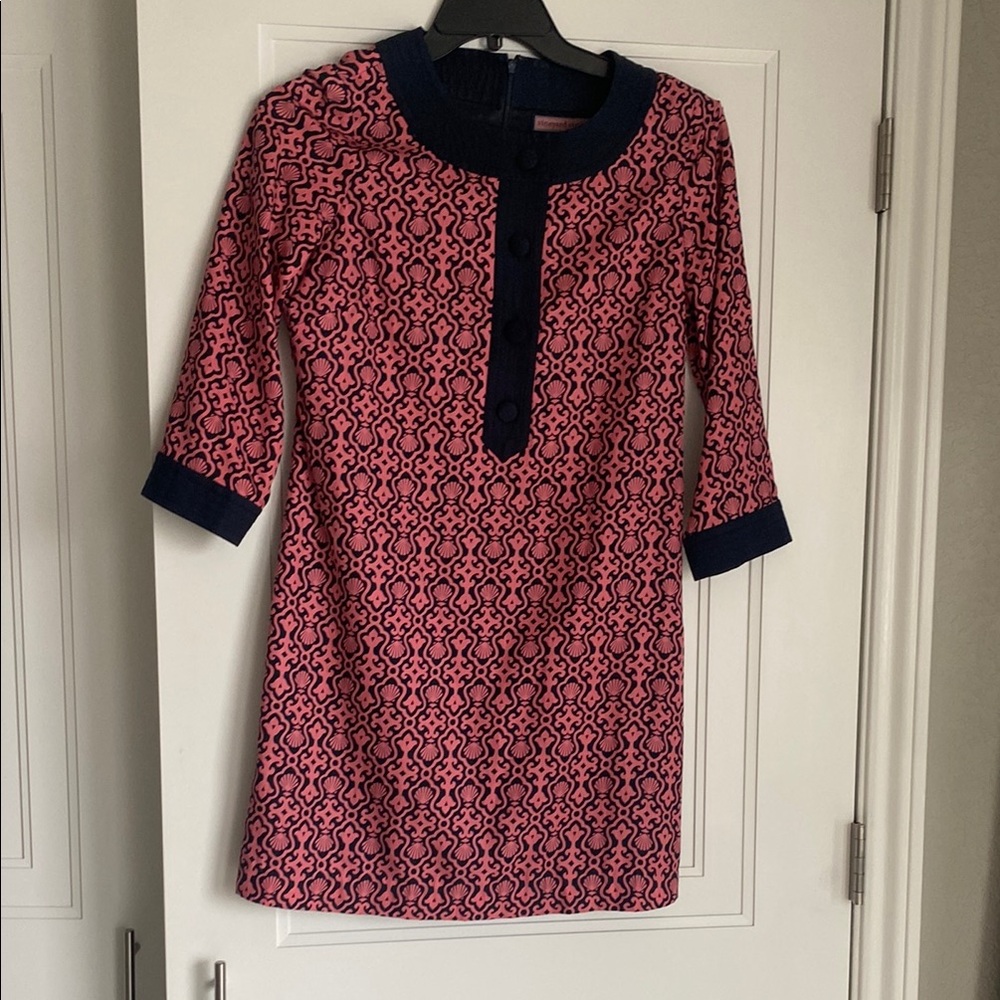 Vineyard Vines Pink and Navy Patterned Dress